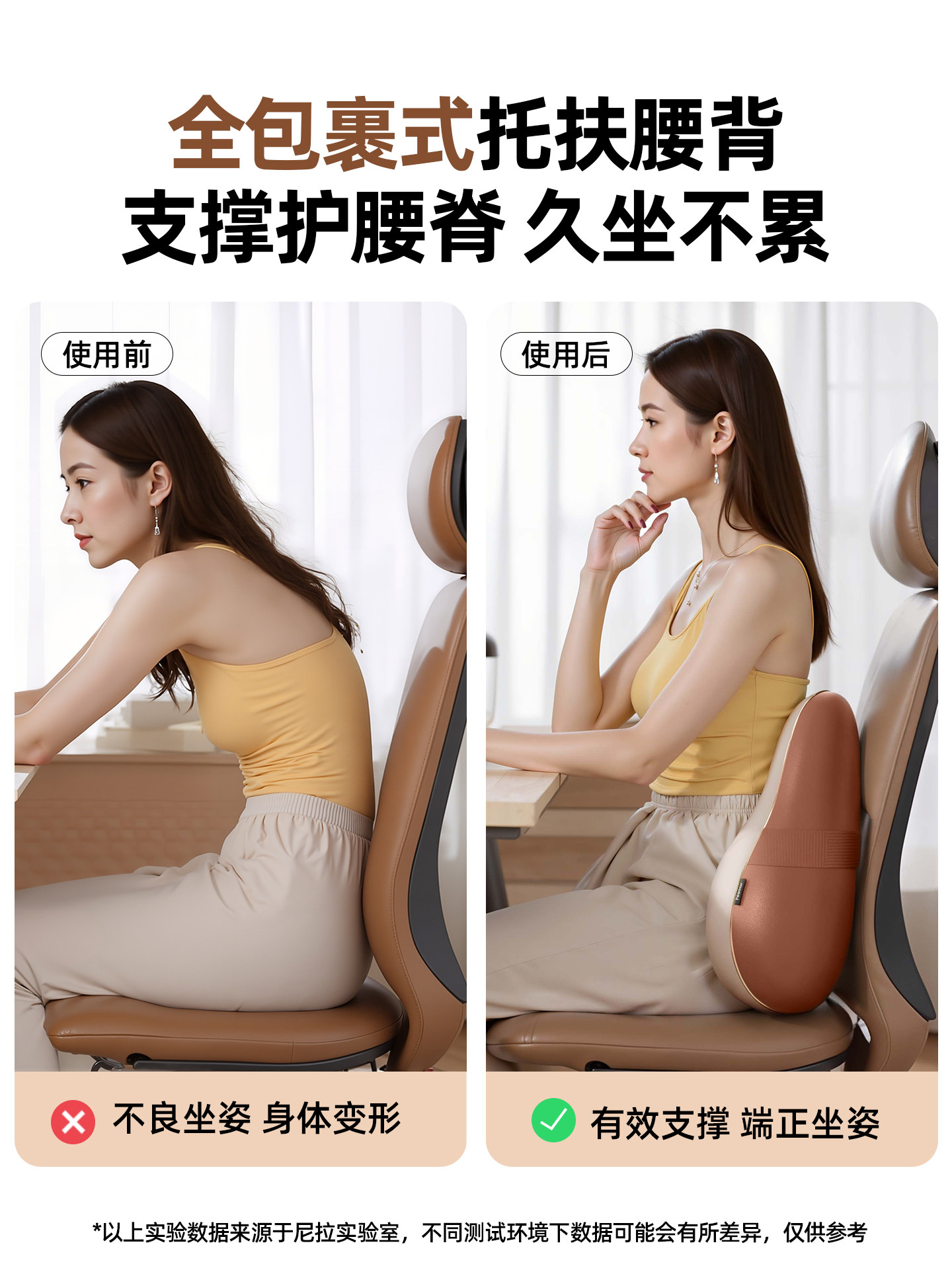 Waist Massager, Fully Automatic Kneading Waist Massager, Office Chair Back and Neck Cushion, New Year's Gift for Girls