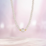 Ожерелье из жемчуга T Saturday Lucky Yellow из 18-каратного жемчуга 𫔀 Украшение для шеи из пресноводного жемчуга Французский элегантный китайский подарок для девочек на День святого Валентина