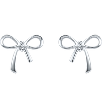 Saturday blessing platinum earrings for women pt950 platinum bow earrings to support pierced ears as a gift for girlfriend on Chinese Valentines Day