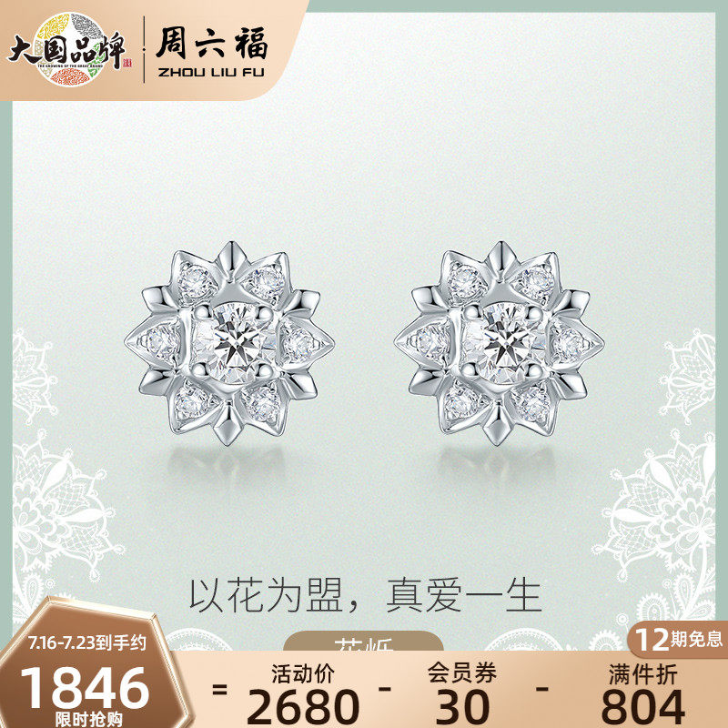 Saturday Foal 18K gold diamond earshot women's evasive sparkling group inlaid with luxurious temperament the goddess earrings