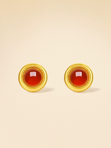 Серьги, золотая инкрустация камня, подарок на день рождения