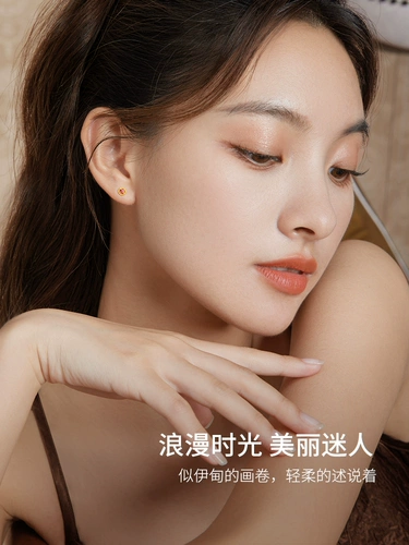 Субботнее благословение, серьги из чистого золота 5G для женщин, ретро, новый китайский стиль, винтажная серия, инкрустированные золотом красочные сокровища, китайский подарок на День святого Валентина