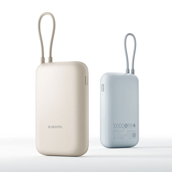 케이블이 내장된 Xiaomi 10000 mAh 보조베터리 Huawei Xiaomi Apple 독점 공식 정품 제품에 적합한 초박형 소형 미니 초대형 용량 휴대용 보조베터리