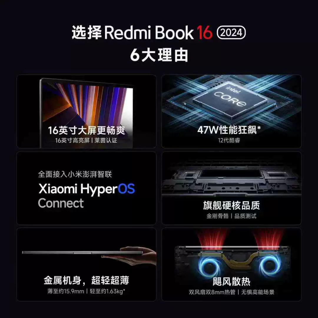Ноутбук Xiaomi RedmiBook 16, процессор 12-го поколения Core i5, тонкий и легкий бизнес-ноутбук, ноутбук с SSD 512 ГБ, субсидия 20% на ноутбуки