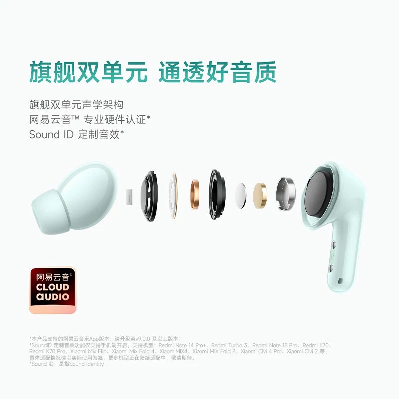 Xiaomi Headphones Redmi Buds6 Bluetooth Wireless Headphones 49dB Noise Reduction Experience 42h Long Battery Dual Device Connection