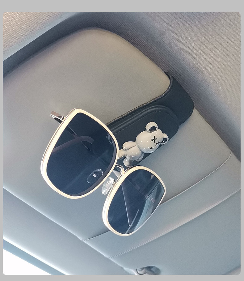 Car Glasses Clip Car Sun Visor Storage Artifact Multi-Functional Creative Cartoon Sunglasses Card Bill Clip
