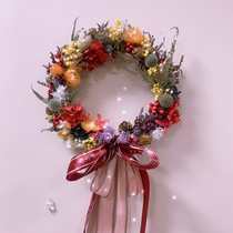 Xiao Wu designer handmade wreath dried pine cone cotton decorative wall hanging wedding Christmas gift