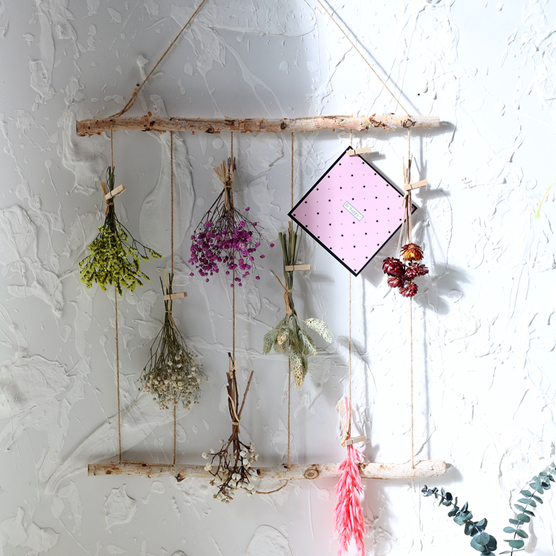 Birch Photo Wall Drying Flowers Hangings Flowers decoration Nordic Wind Bedroom hanging decoration Little Qing New Dormitory Decoration Items