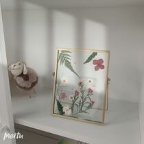 Embossed botanical specimen metal Photo Frame 6 inch 7 inch home desktop decoration decoration gift Nordic glass gold frame