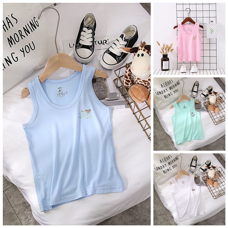 Biniu children's vest spring and autumn thin cotton inside wearing male and female children modal jacquard male and female baby flat seam outside