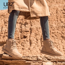 UBZ waterproof snow boots female 2021 new high-top plus velvet Martin boots outdoor non-slip boots middle tube cotton shoes