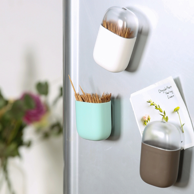 Magnetic Suction Type Toothpicks Silo Home Living Room Creative Personality Toothpicks Bucket Day Nordic Minimalist Fridge Toothpick Box Portable