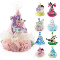 Birthday hat Age name Birthday hat custom adult child ins female baby 1 year old headdress net red glasses