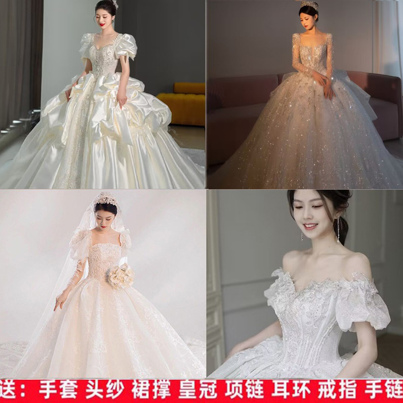 Wedding Dress Bride 2025 Heavy-Duty Custom-Made Main Dress New Style Floor-Length Wedding Main Dress High-End French-Style Train