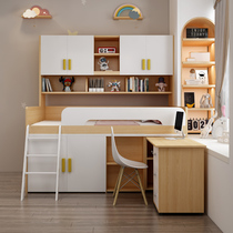 French and Western European childrens room half-height bed small apartment with wardrobe desk one bed multifunctional combination bed single bed