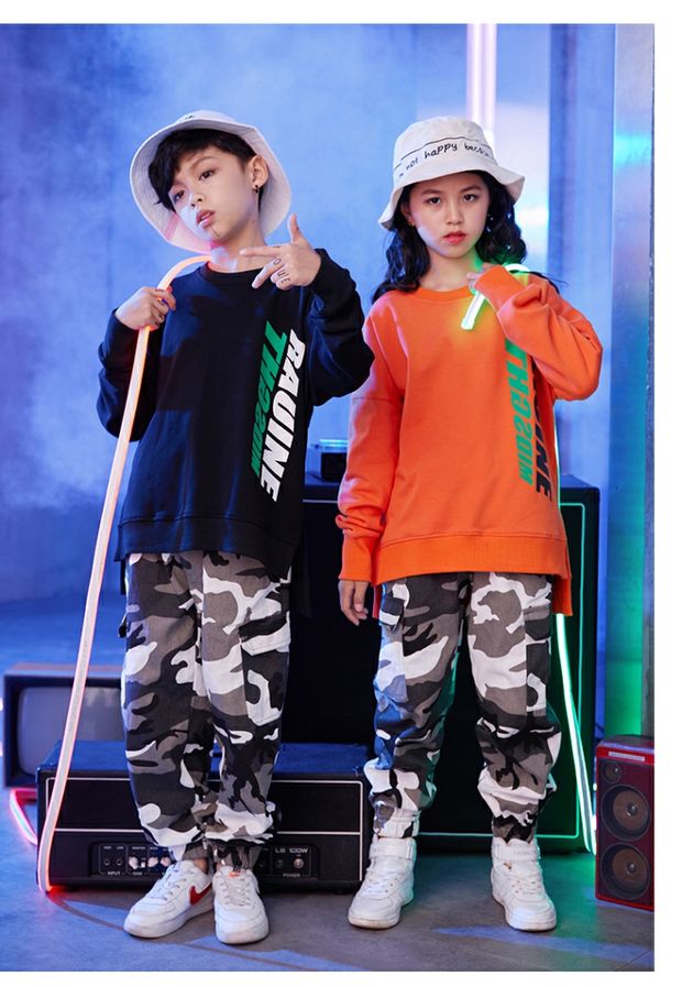 2018 mùa thu mới cho trẻ em trang phục khiêu vũ đường phố cô gái hiện đại nhảy hip-hop hiphop hiệu suất quần áo phù hợp quần áo tập nhảy