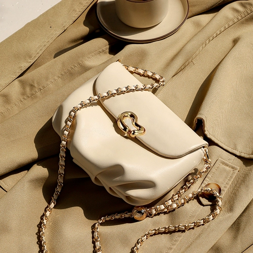 Универсальная сумка на одно плечо для отдыха, цепь, из натуральной кожи