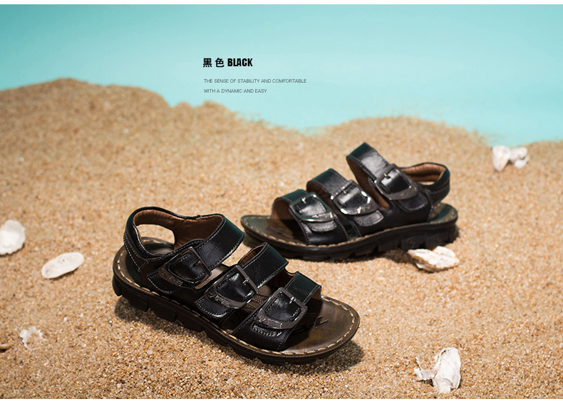 Sandales enfants en cuir orteil suture de voiture pour été - semelle caoutchouc - Ref 1053438 Image 62