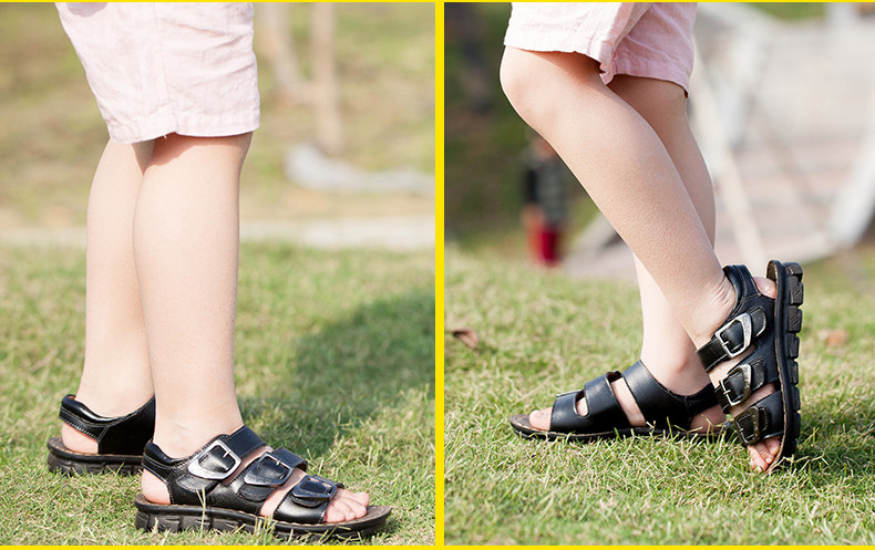 Sandales enfants en cuir orteil suture de voiture pour été - semelle caoutchouc - Ref 1053438 Image 51
