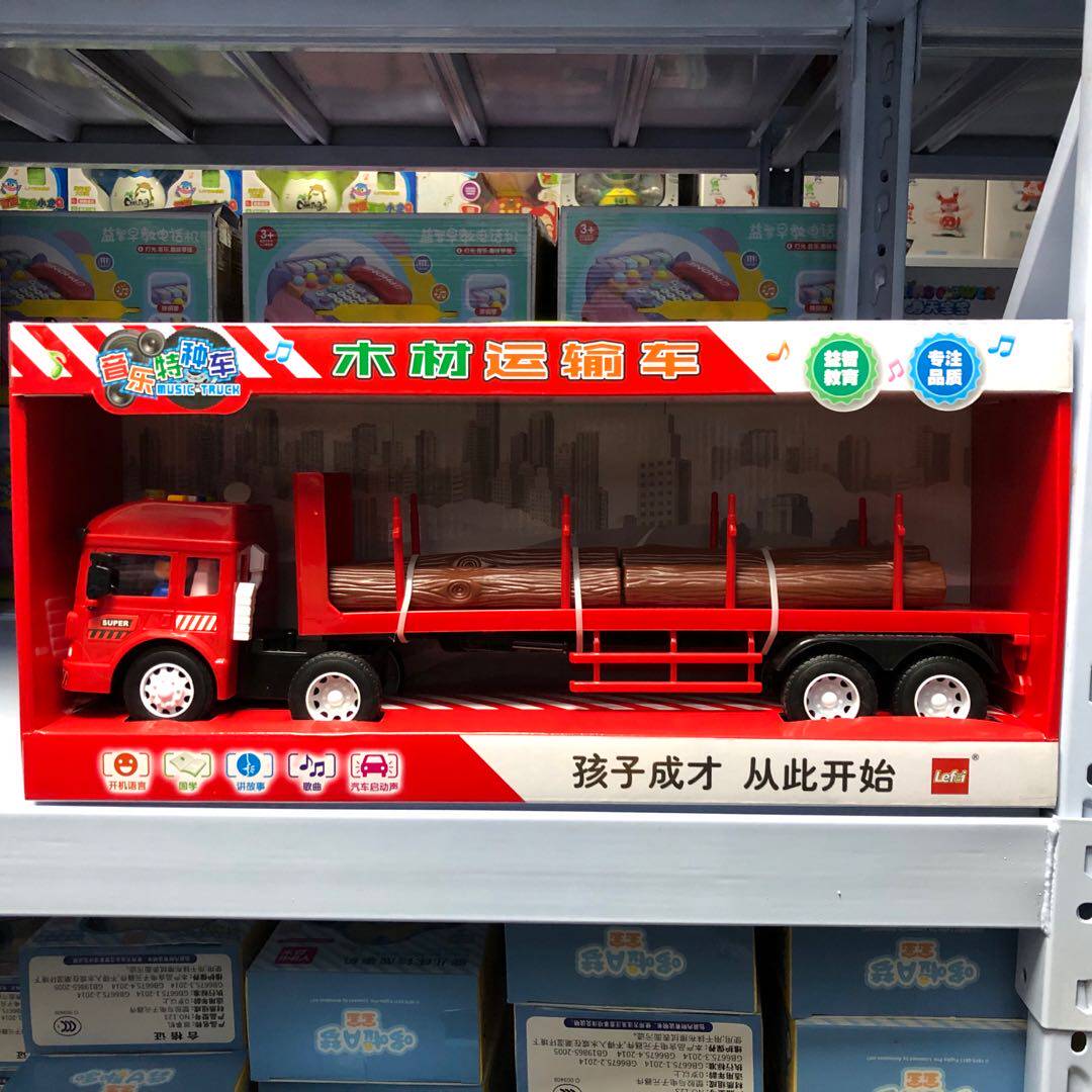 Lefei Music Special Vehicle Real Wood Transport Vehicle Yi Prematurely teaches boys inertial toy car model 7877