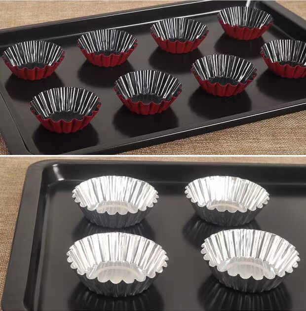Dụng cụ nướng bánh gia dụng hợp kim nhôm chống dính tái sử dụng bánh pudding hoa cúc 盏 nhôm Bồ Đào Nha khuôn bánh tart - Tự làm khuôn nướng khuôn làm kem que