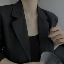 Niche design sense titanium steel necklace female personality folding snake bone chain ins cold wind light luxury choker 2021 New