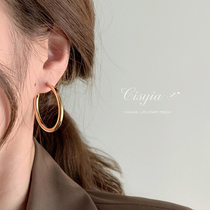 Earring female summer 2021 new big ring round earrings exaggerated French retro niche silver needle earrings earrings