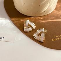 Ear clip female earless hole ~ summer style French fairy Air forest Super fairy mosquito coil ear ornaments simple geometric triangle