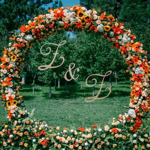 Customized European outdoor wedding background wall Logo wall photo props wooden pendant letter name card