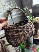 Rattan hand-made basket bag handmade vegetable basket woven wedding souvenir bridesmaids flower flower girl storage picnic basket