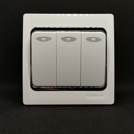 Matsumoto Electrician switch socket three-position single-control large rocker wall panel 16A single-pole panel switch three-position