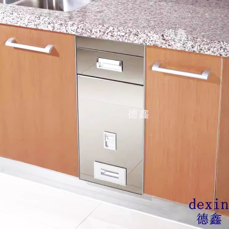 Built-In Kitchen Rice Cabinet, Rice Bucket, Glass Surface, Measurable Rice Storage Box, Household Rice Cabinet, Insect-Proof and Moisture-Proof