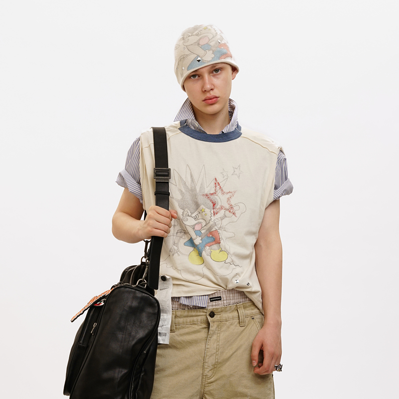 Masonprince｜Rockin' Parody Series Hand-Drawn Graffiti Vintage Short Sleeve (Multiple Versions Available)