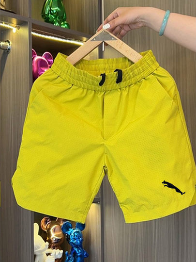 Мужские летние тонкие сетчатые повседневные шорты из ледяного шелка, быстросохнущие, прямые, до колена, модные, дышащие, пляжные шорты