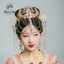 Jis small building Yanling exotic wind headgear earrings hairpin hair accessories Hanfu hair crown