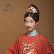 Jis Xiaozhu Chunchu Hanfu Hair Hairpin Set Original Gorgeous Ancient Style Headwear Earrings Hairpin Children