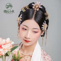 Jis small building powder Xuan original ancient style headdress retro hipster daily powder Crystal Hanfu hairclip spot