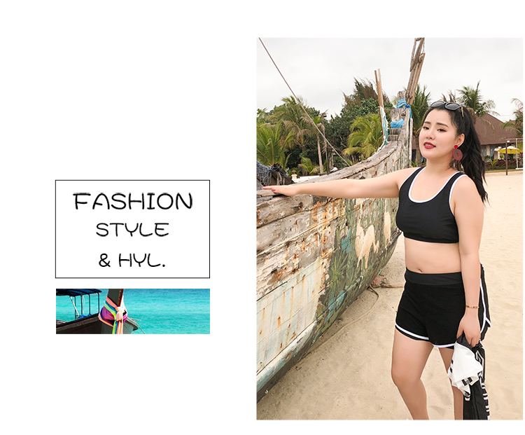 Áo tắm nữ kích thước lớn chia bảo thủ sinh viên thể thao ngắn tay vest góc phẳng bao phủ bụng là mỏng kích thước lớn chất béo mm200 kg đồ tắm 2 mảnh