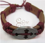 Ретро металлический модный кожаный браслет