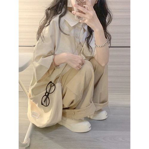 Рубашка, штаны, летний спортивный костюм для школьников, японский комплект, свободный крой