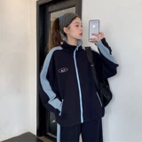 Спортивный костюм в стиле хип-хоп, комплект, утепленная толстовка, штаны, в корейском стиле, для бега