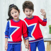 Hot-selling new kindergarten clothes spring and autumn primary school students color sportswear mens and womens sportswear suits