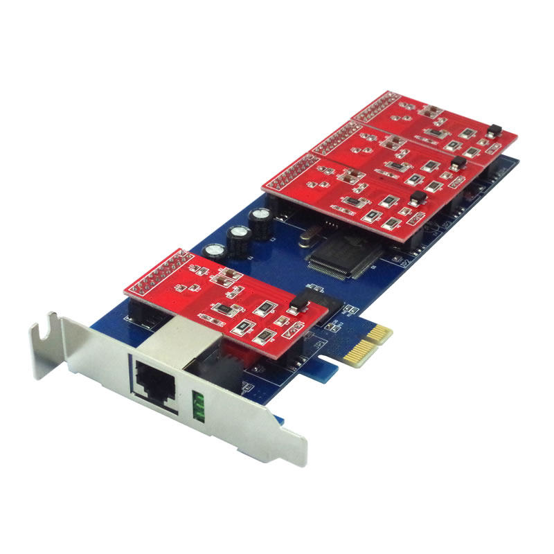 Simple TDM410E analog sound card 2U server PCI-E slot Asterisk card half high card short card
