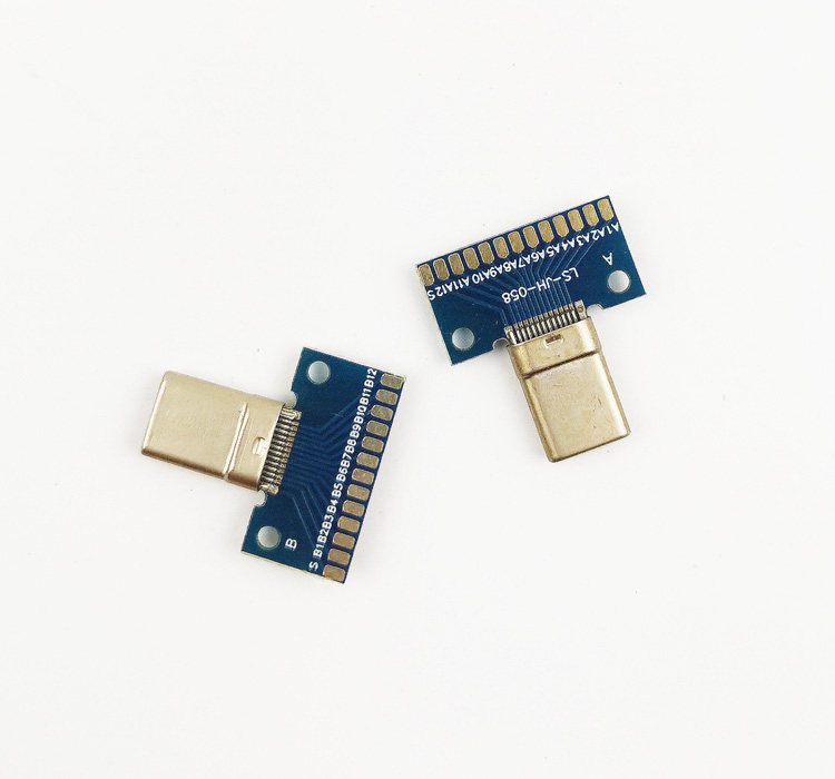 Direct positive and negative plug TYPE-C male test board USB 3 1 with PCB board 24P test female connector