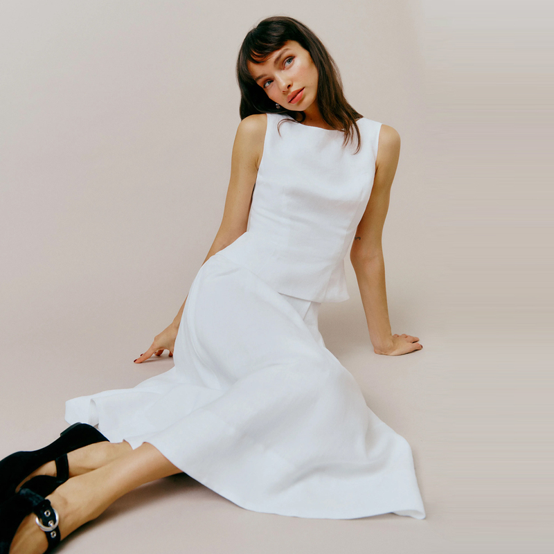 French-Style Reformation Dress, Linen with a High-End Feel, Similar to Ouyang Nana's New Style, Elegant Suit Dress for Women French-Style Reformation Dress, Linen with a High-End Feel, Similar to Ouyang Nana's New Style, Elegant Suit Dress for Women