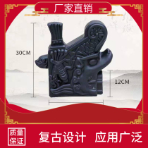 Antique tile accessories eaves are kissing small green tile Chinese antique tile one-piece glazed tile roof wall head door head