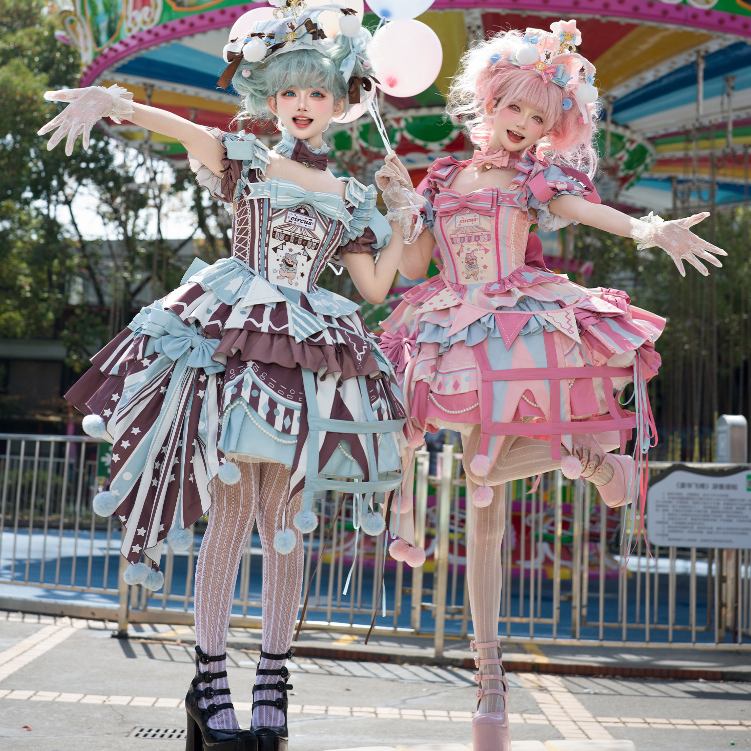 【 Non-seven-day no-reason Stock 】 Circus Fairy tale opening lolita dress, original lo dress by Half Sugar Cat Ball