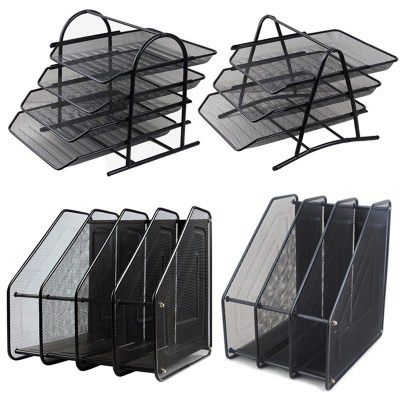 Information Shelf Bookshelf File Frame Metal File Bar Iron Grid High-grade