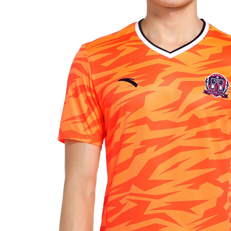Anta anta đồng phục thể thao bóng đá nam bình thường Cạnh tranh Quần short tay ngắn cổ chữ V phù hợp với giải phóng mặt bằng 15622202 - Thể thao sau bộ thể thao nam đẹp