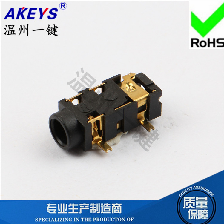 PJ-327A Gold Plated 3 5 Headphones Power Socket 5 Feet Patch 3 2 Audio Mother Cell Phone Connector Head 3 5MM
